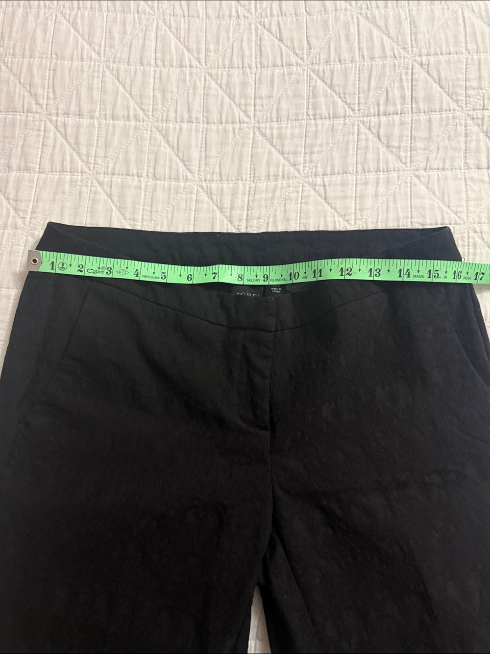 Women’s Cynthia Rowley Black Patterned Slim Pants - Size 8 - Picture 7 of 9